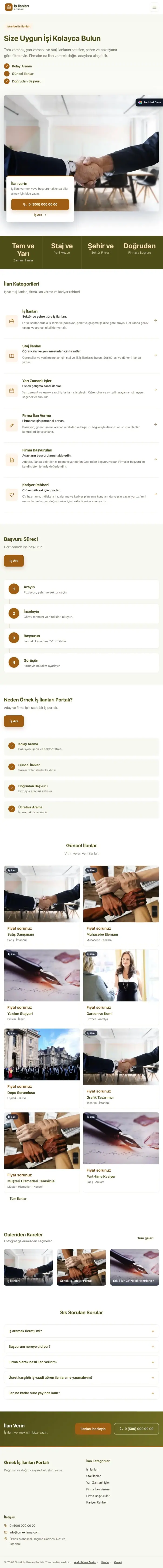 Bölünmüş Zeytin Turuncu – İş İlanları ve Kariyer Portalı Web Sitesi tablet görünümü