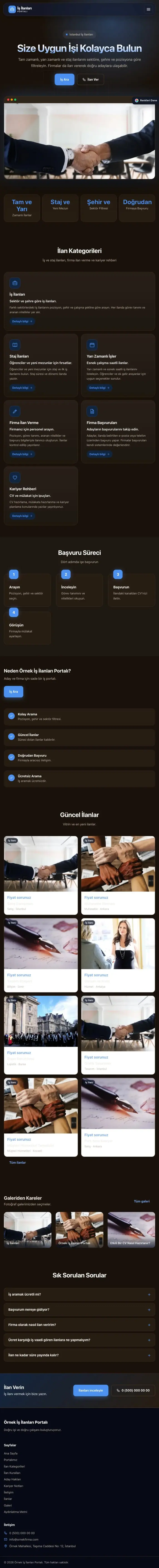 Koyu Modern Kahve Mavi – İş İlanları ve Kariyer Portalı Web Sitesi tablet görünümü