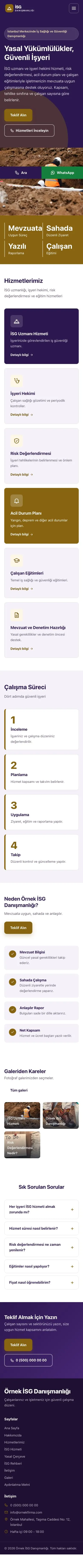 Blok Mor Amber – İş Sağlığı ve Güvenliği Danışmanlığı Web Sitesi mobil görünümü
