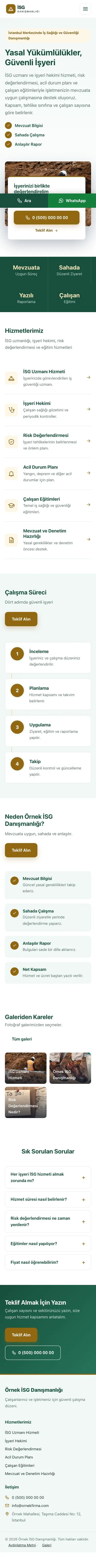 Bölünmüş Petrol Amber – İş Sağlığı ve Güvenliği Danışmanlığı Web Sitesi mobil görünümü