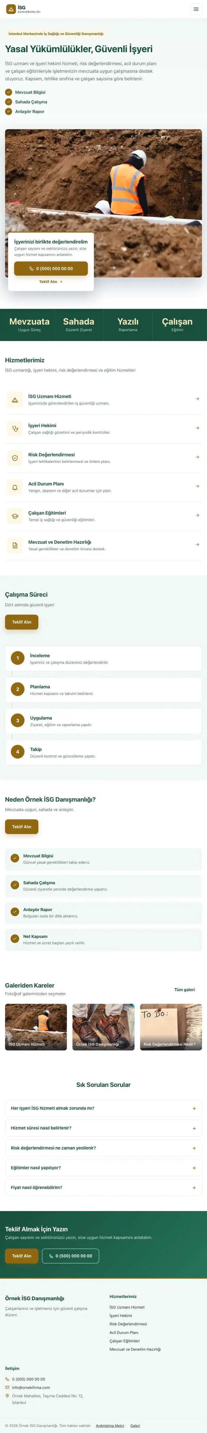 Bölünmüş Petrol Amber – İş Sağlığı ve Güvenliği Danışmanlığı Web Sitesi tablet görünümü
