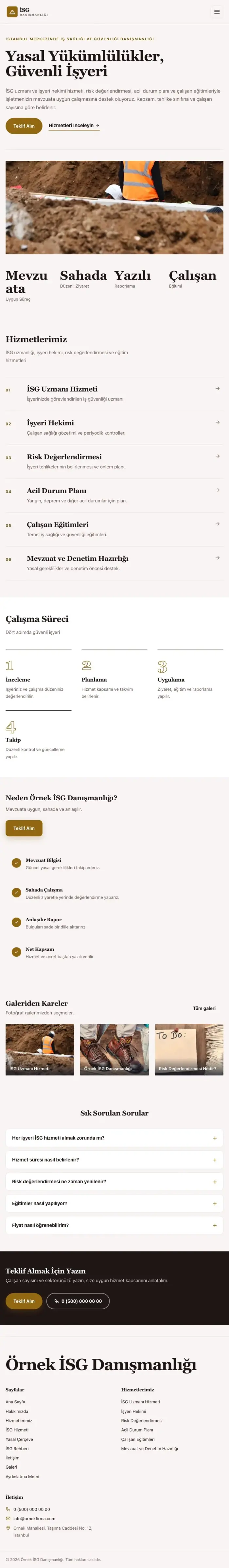 Dergi Editoryal Bordo Amber – İş Sağlığı ve Güvenliği Danışmanlığı Web Sitesi tablet görünümü
