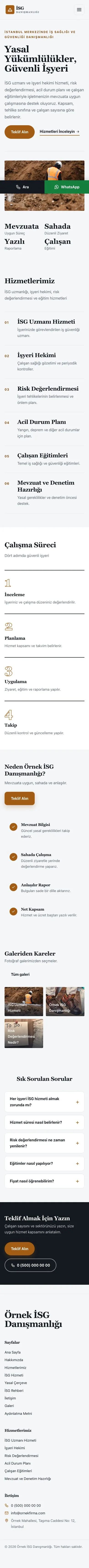 Dergi Editoryal Mavi Turuncu – İş Sağlığı ve Güvenliği Danışmanlığı Web Sitesi mobil görünümü