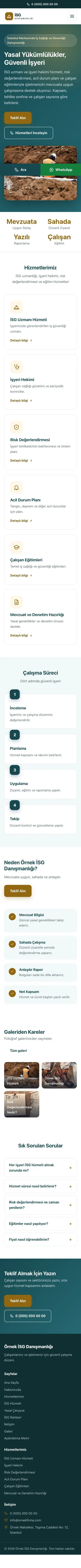 Klasik Petrol Amber – İş Sağlığı ve Güvenliği Danışmanlığı Web Sitesi mobil görünümü