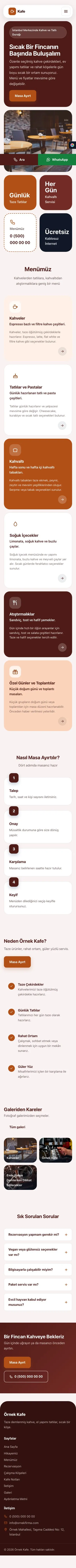 Mozaik Bordo Turuncu – Kafe Web Sitesi mobil görünümü