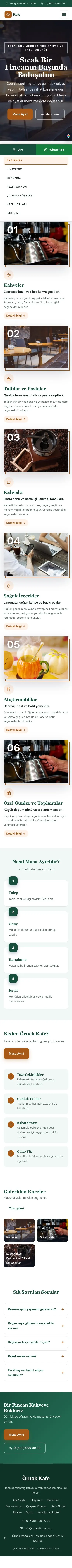 Zigzag Petrol Turuncu – Kafe Web Sitesi mobil görünümü