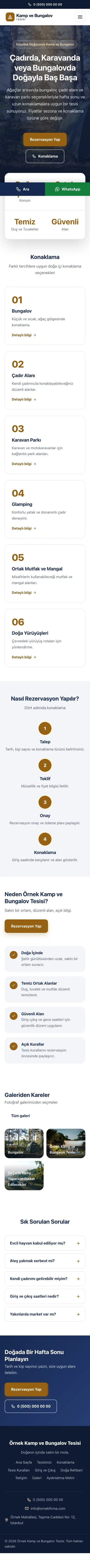 Merkez Mavi Turuncu II – Kamp ve Bungalov Web Sitesi mobil görünümü