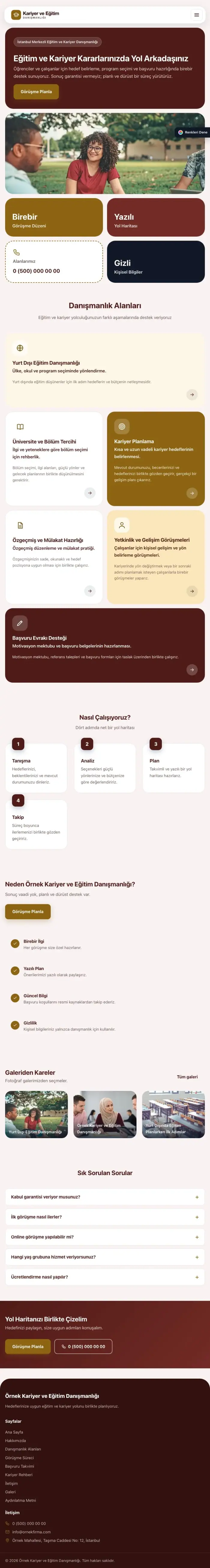 Mozaik Bordo Amber – Kariyer ve Eğitim Danışmanlığı Web Sitesi tablet görünümü