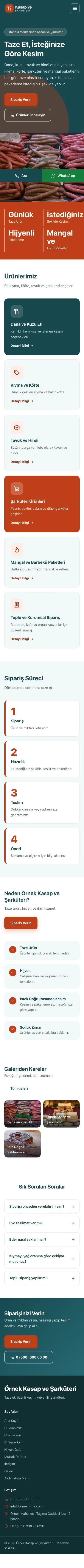 Blok Petrol Turuncu – Kasap ve Şarküteri Web Sitesi mobil görünümü