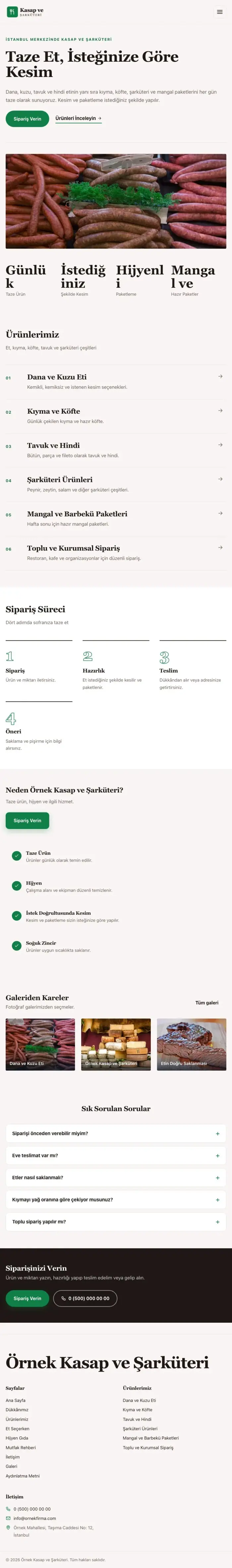 Dergi Editoryal Kahve Yeşil – Kasap ve Şarküteri Web Sitesi tablet görünümü