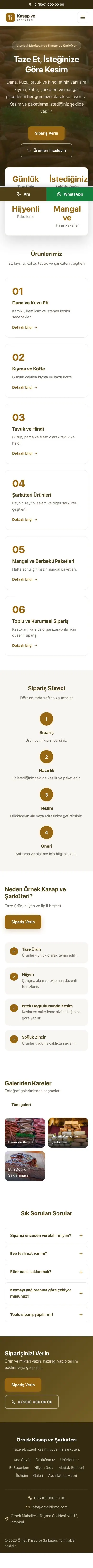 Merkez Kahve Turuncu – Kasap ve Şarküteri Web Sitesi mobil görünümü