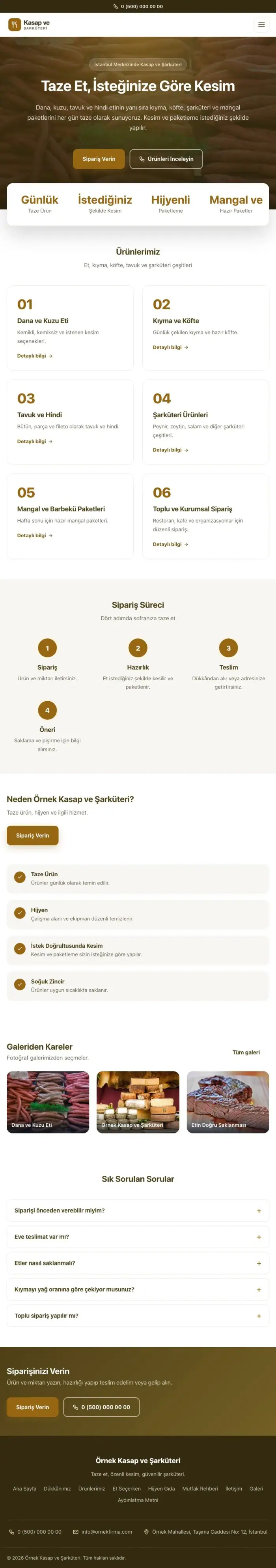Merkez Kahve Turuncu – Kasap ve Şarküteri Web Sitesi tablet görünümü