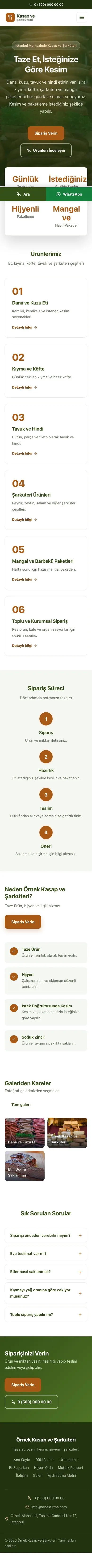 Merkez Yeşil Turuncu – Kasap ve Şarküteri Web Sitesi mobil görünümü