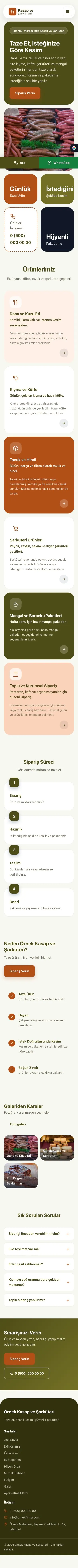 Mozaik Zeytin Turuncu – Kasap ve Şarküteri Web Sitesi mobil görünümü