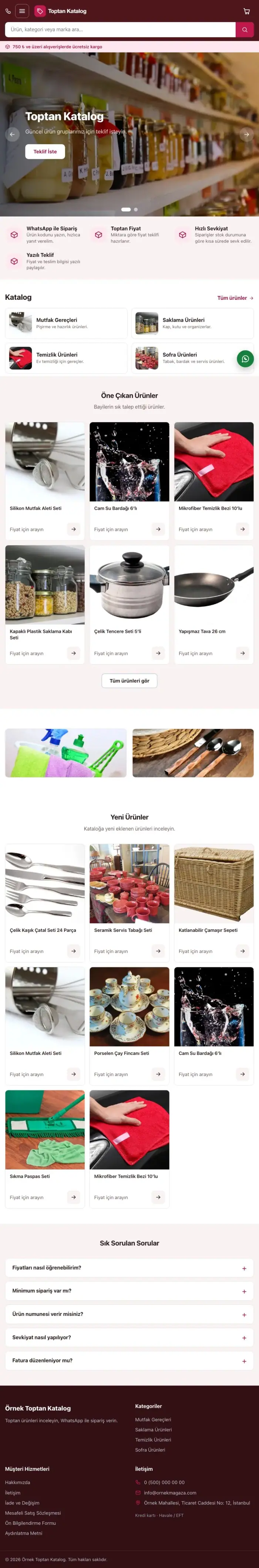 Market Bordo Pembe – Katalog Sitesi tablet görünümü