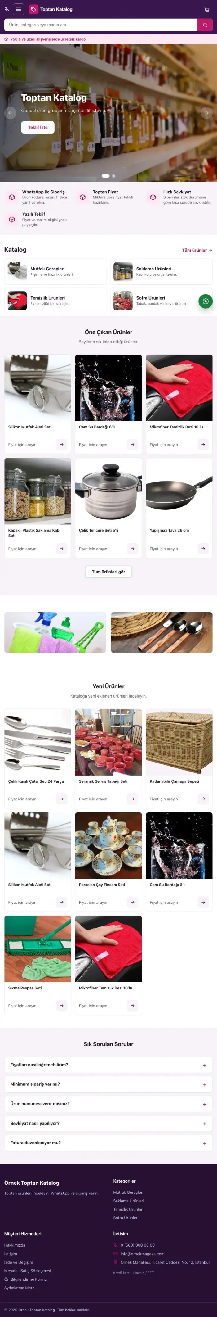 Market Mor Pembe – Katalog Sitesi tablet görünümü