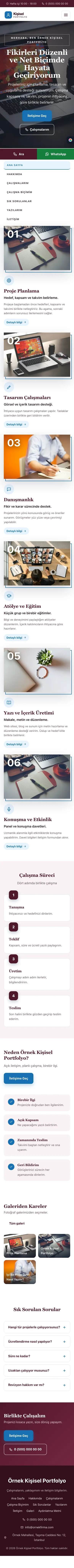 Zigzag Bordo Mavi – Kişisel Portfolyo Web Sitesi mobil görünümü