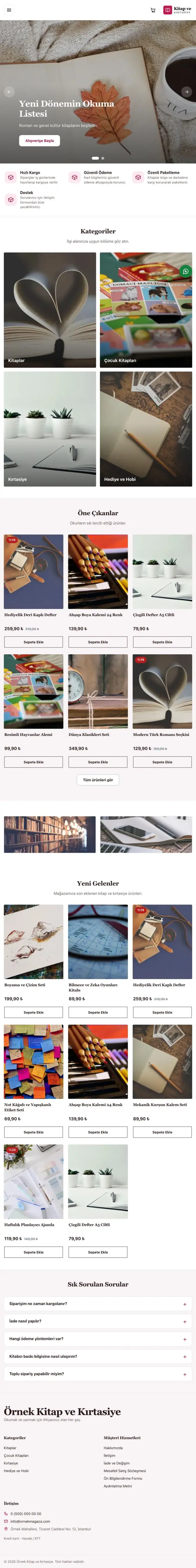 Butik Bordo Pembe – Kitap ve Kırtasiye Mağazası E-ticaret Sitesi tablet görünümü