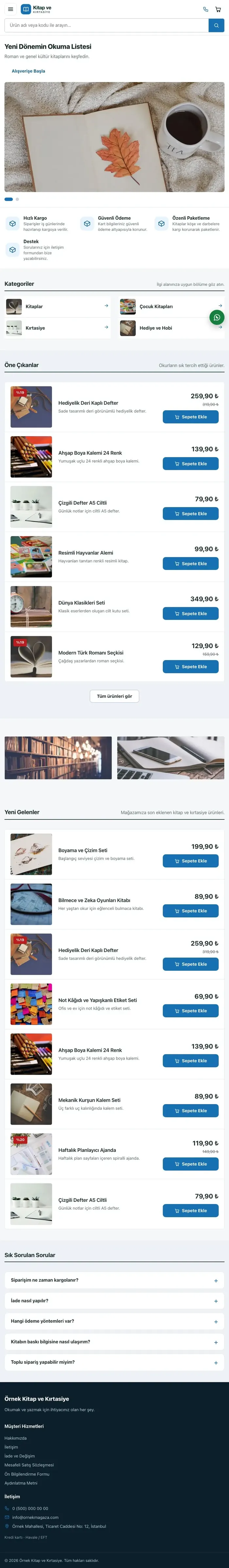 Liste Petrol Mavi – Kitap ve Kırtasiye Mağazası E-ticaret Sitesi tablet görünümü