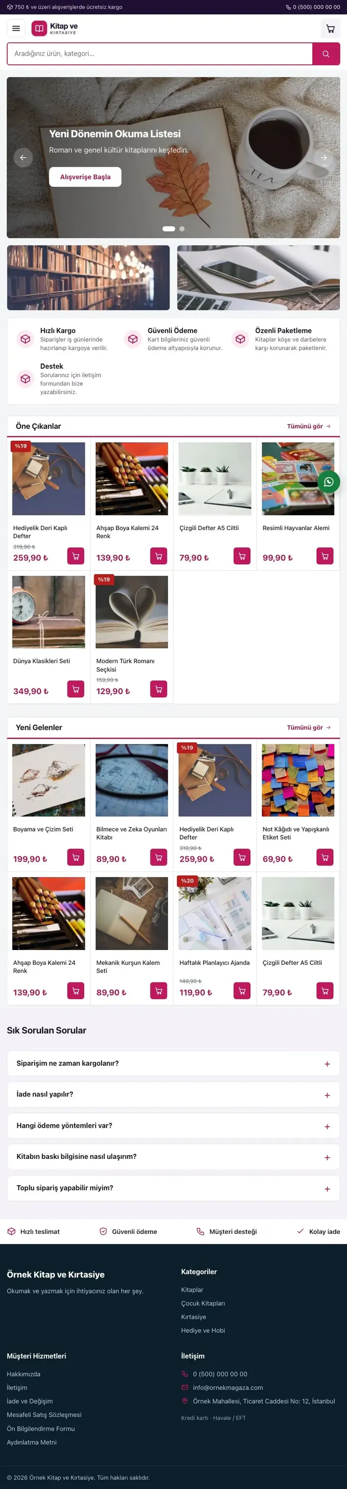 Pazar Yeri Mor Pembe – Kitap ve Kırtasiye Mağazası E-ticaret Sitesi tablet görünümü