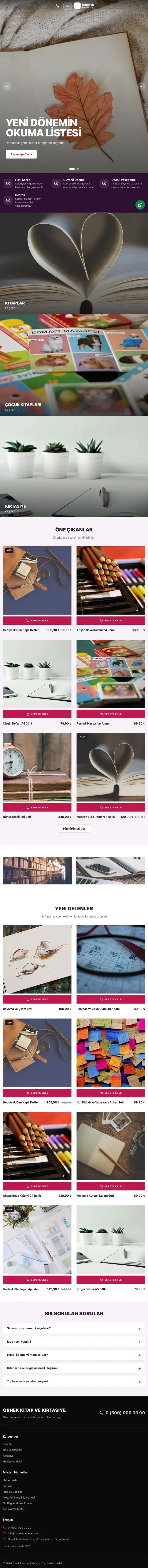 Sahne Mor Pembe – Kitap ve Kırtasiye Mağazası E-ticaret Sitesi tablet görünümü