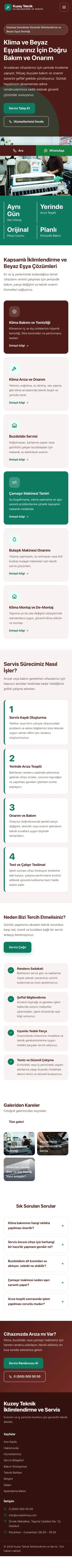 Blok Bordo Turkuaz – Klima ve Beyaz Eşya Servisi Web Sitesi mobil görünümü