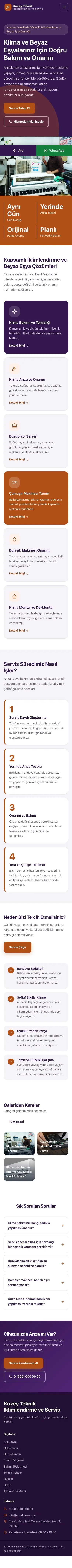 Blok Mor Turuncu – Klima ve Beyaz Eşya Servisi Web Sitesi mobil görünümü