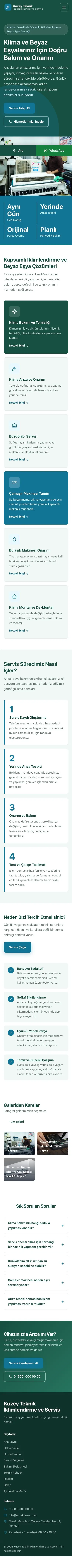 Blok Petrol Turkuaz – Klima ve Beyaz Eşya Servisi Web Sitesi mobil görünümü