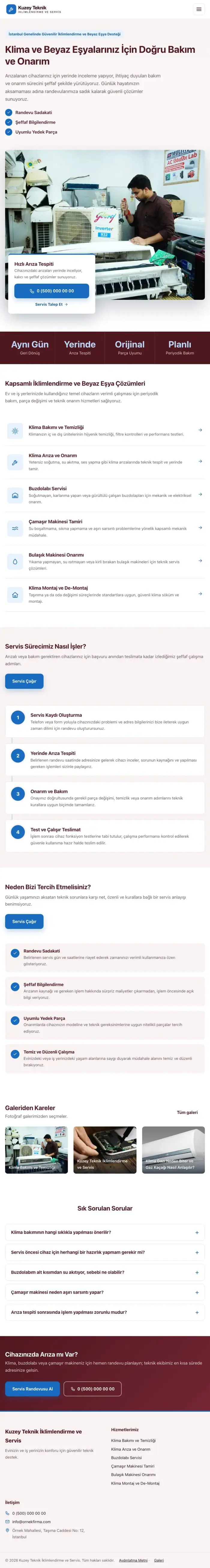 Bölünmüş Bordo Mavi – Klima ve Beyaz Eşya Servisi Web Sitesi tablet görünümü