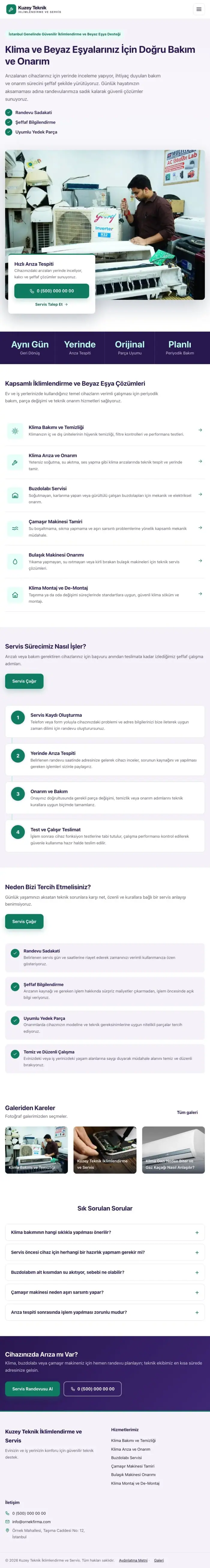 Bölünmüş Mor Turkuaz – Klima ve Beyaz Eşya Servisi Web Sitesi tablet görünümü