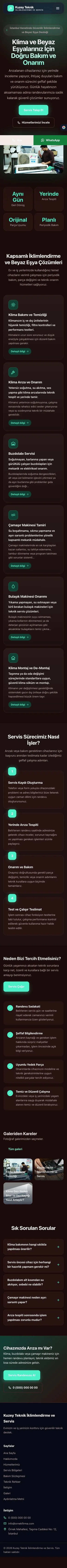 Koyu Modern Bordo Turkuaz – Klima ve Beyaz Eşya Servisi Web Sitesi mobil görünümü