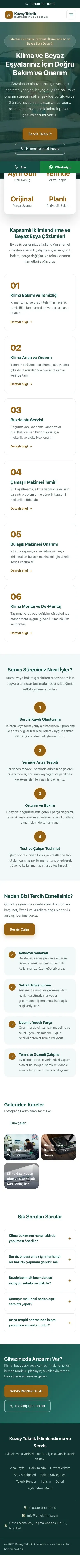 Merkez Petrol Turuncu – Klima ve Beyaz Eşya Servisi Web Sitesi mobil görünümü
