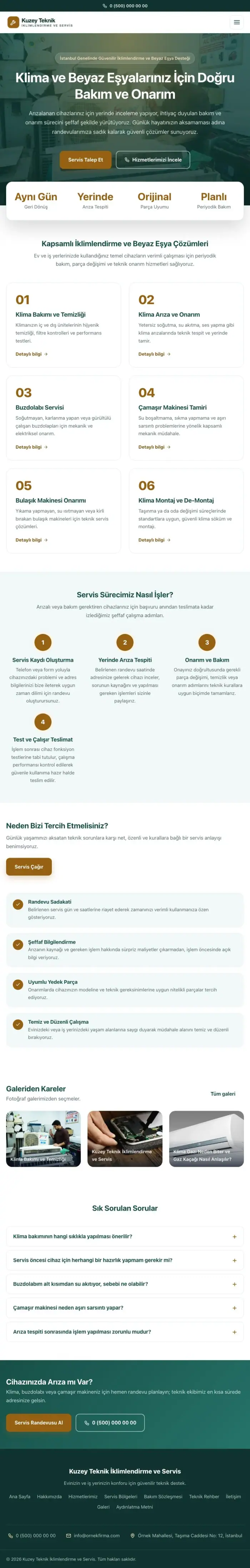 Merkez Petrol Turuncu – Klima ve Beyaz Eşya Servisi Web Sitesi tablet görünümü