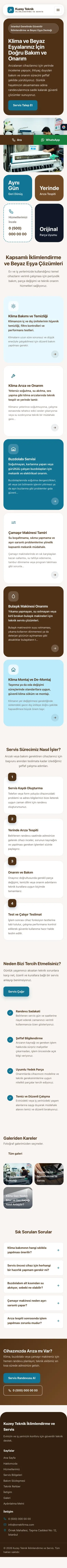 Mozaik Kahve Turkuaz – Klima ve Beyaz Eşya Servisi Web Sitesi mobil görünümü