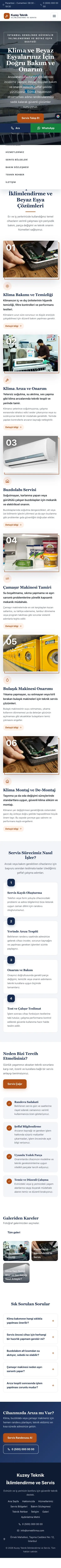 Zigzag Mavi Turuncu – Klima ve Beyaz Eşya Servisi Web Sitesi mobil görünümü