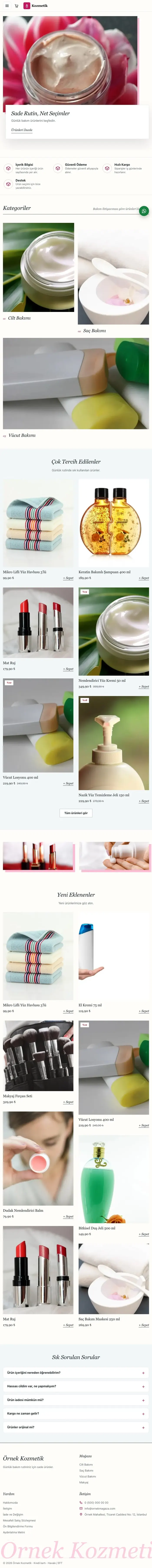Lookbook Mavi Pembe – Kozmetik E-ticaret Sitesi tablet görünümü