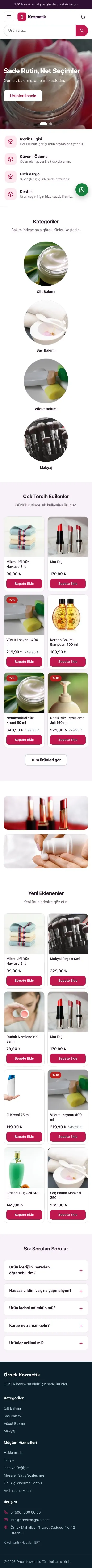 Vitrin Mor Pembe – Kozmetik E-ticaret Sitesi mobil görünümü