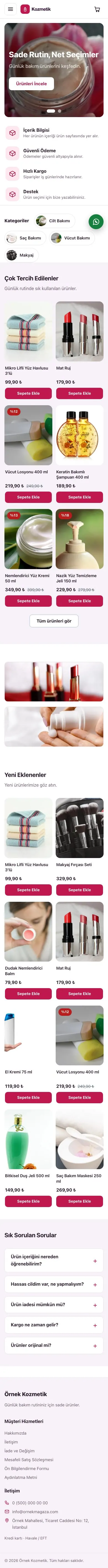 Yan Menü Mor Pembe – Kozmetik E-ticaret Sitesi mobil görünümü