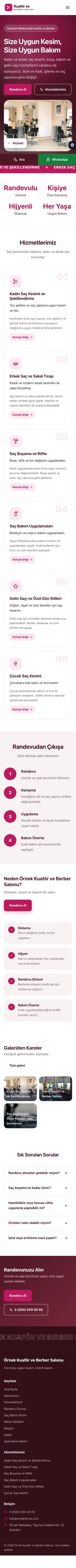 Hareketli Bordo Pembe – Kuaför ve Berber Web Sitesi mobil görünümü