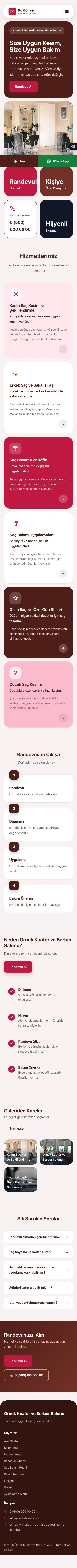 Mozaik Bordo Kırmızı – Kuaför ve Berber Web Sitesi mobil görünümü