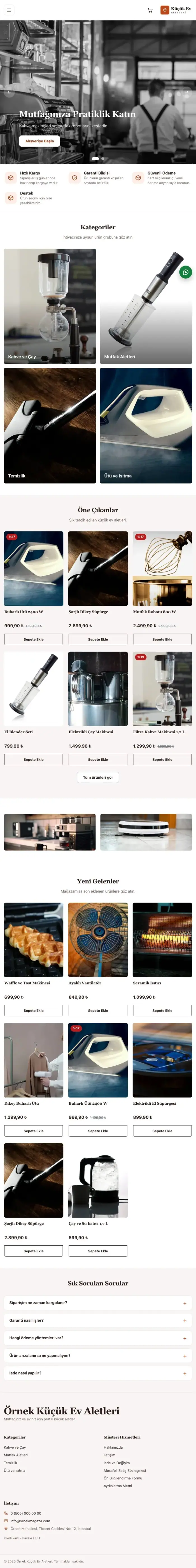 Butik Bordo Turuncu – Küçük Ev Aletleri Mağazası E-ticaret Sitesi tablet görünümü