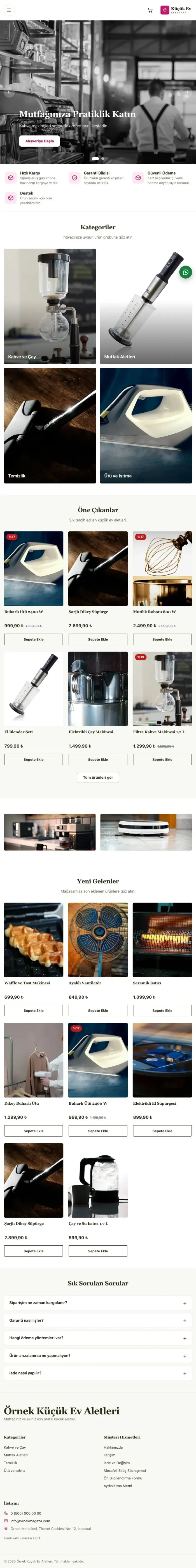 Butik Zeytin Pembe – Küçük Ev Aletleri Mağazası E-ticaret Sitesi tablet görünümü