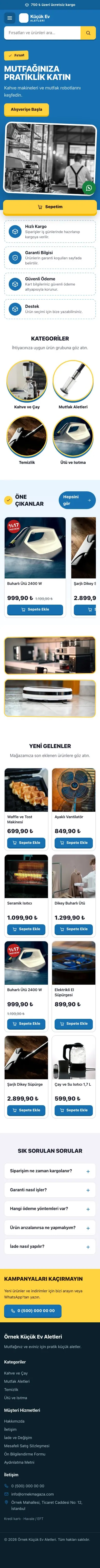 Kampanya Lacivert Mavi – Küçük Ev Aletleri Mağazası E-ticaret Sitesi mobil görünümü