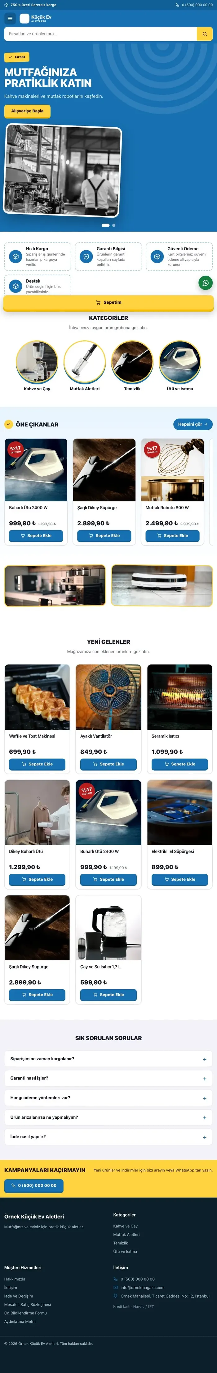 Kampanya Lacivert Mavi – Küçük Ev Aletleri Mağazası E-ticaret Sitesi tablet görünümü