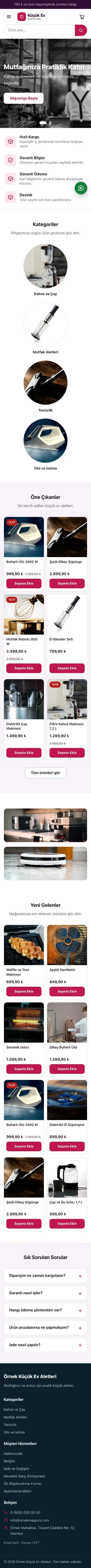 Vitrin Mor Pembe – Küçük Ev Aletleri Mağazası E-ticaret Sitesi mobil görünümü