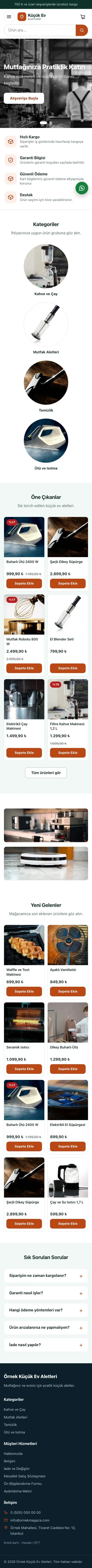 Vitrin Petrol Turuncu – Küçük Ev Aletleri Mağazası E-ticaret Sitesi mobil görünümü