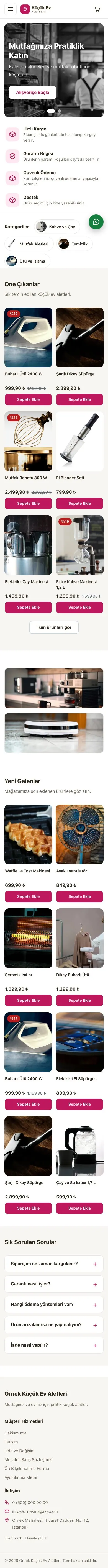 Yan Menü Kahve Pembe – Küçük Ev Aletleri Mağazası E-ticaret Sitesi mobil görünümü