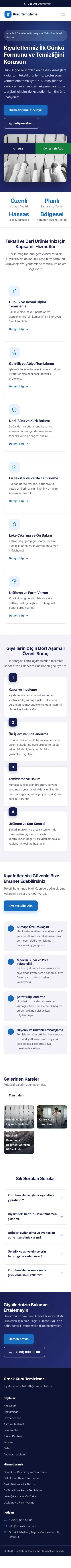 Klasik Lacivert Mavi – Kuru Temizleme Web Sitesi mobil görünümü