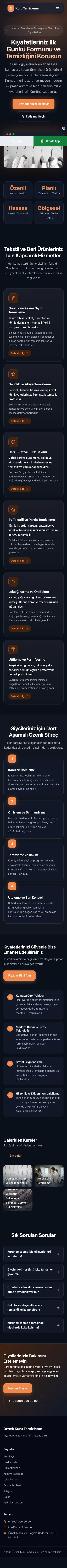 Koyu Modern Mavi Turuncu – Kuru Temizleme Web Sitesi mobil görünümü