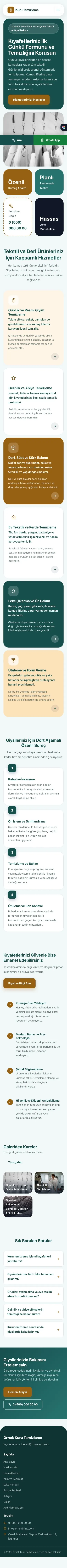 Mozaik Petrol Turuncu – Kuru Temizleme Web Sitesi mobil görünümü